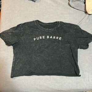 Black Acid-wash Pure Barre Crop Top